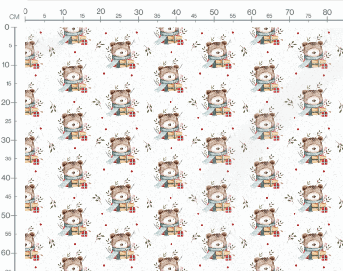 Tissu Imprimé Noel Ourson Cadeaux, 7 tissus au choix – Image 2