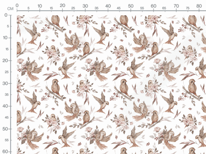 Tissu Imprimé Fleuri Oiseaux Mignons, 10 tissus au choix – Image 2