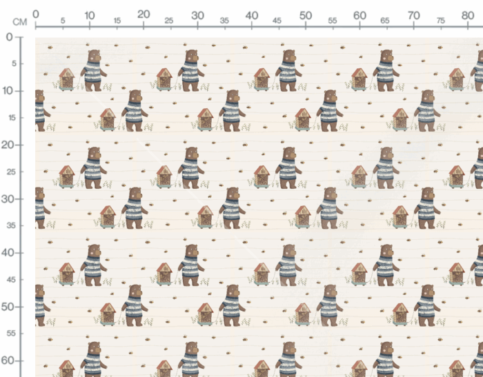 Tissu Imprimé Ourson Abeilles, 11 tissus au choix – Image 3