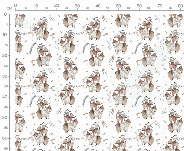 Tissu Imprimé Ourson Amis Hiver, 7 tissus au choix – Image 3