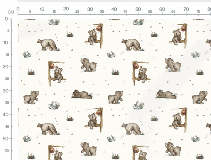 Tissu Imprimé Ourson Mignon Miel, 11 tissus au choix – Image 3