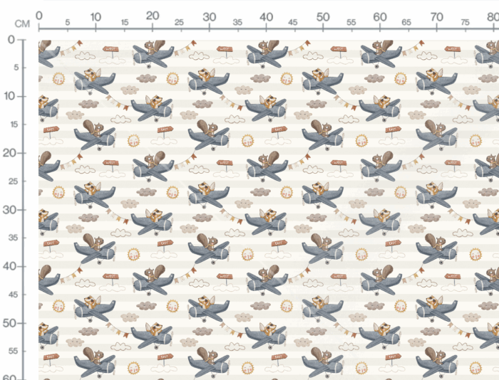 Tissu Imprimé Renard Avion, 7 tissus au choix – Image 3