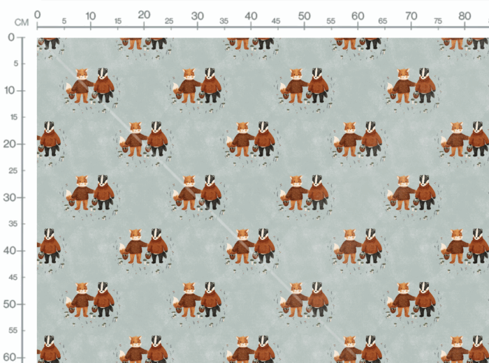Tissu Imprimé Renard Blaireau, 7 tissus au choix – Image 2