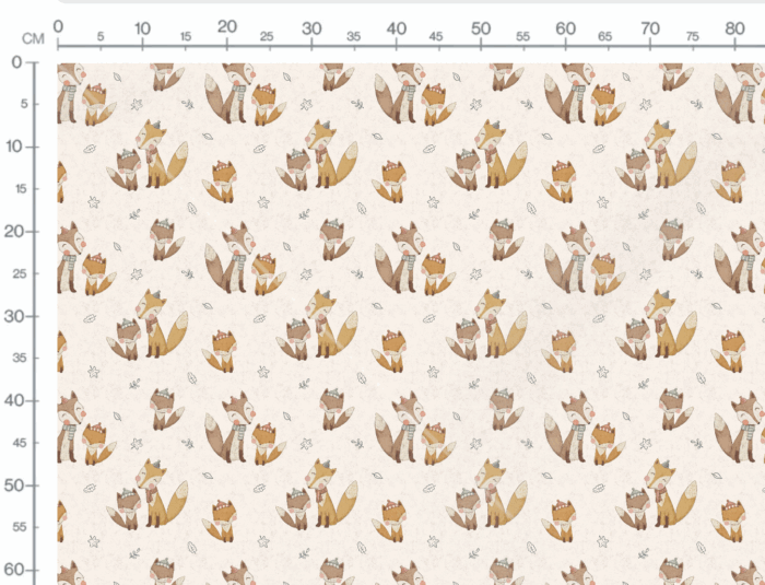 Tissu Imprimé Renard Famille, 7 tissus au choix – Image 3