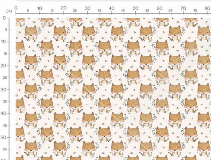 Tissu Imprimé Renard Mignon, 7 tissus au choix – Image 3