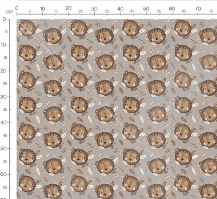 Tissu Imprimé Safari Lion Mignon Marron, 10 tissus au choix – Image 2