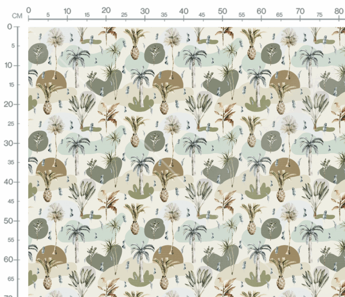Tissu Imprimé Tropical Abstrait Vert, 7 tissus au choix – Image 2