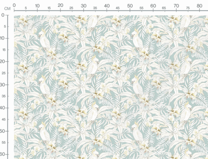 Tissu Imprimé Tropical Perruche Blanche, 7 tissus au choix – Image 2