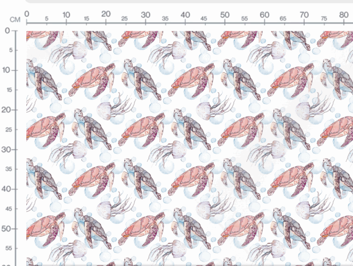 Tissu Imprimé Tortue Rose, 7 tissus au choix – Image 3