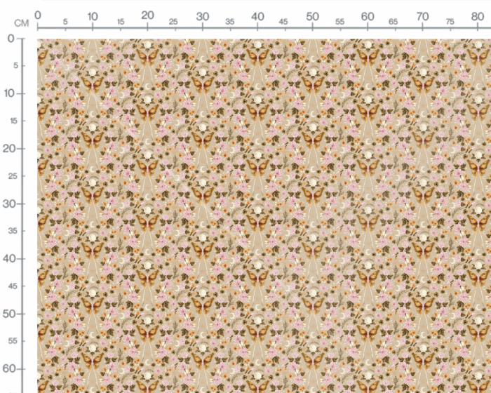 Tissu Imprimé Mystique Fleurs Beige, 7 tissus au choix – Image 3