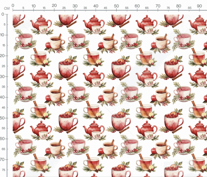Tissu Exclusif Noel Thé Gourmand, 7 tissus au choix – Image 3