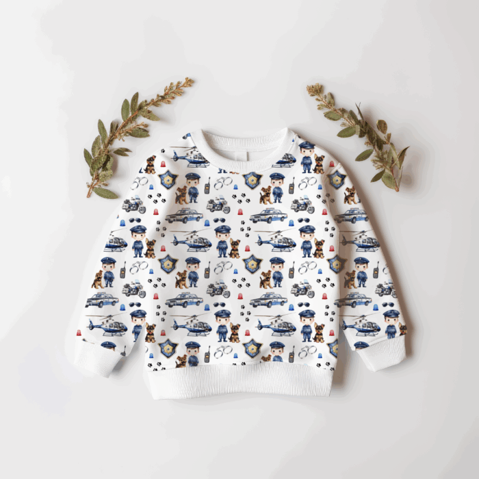 Tissu Exclusif Police Chiens Bleu, 7 tissus au choix – Image 5