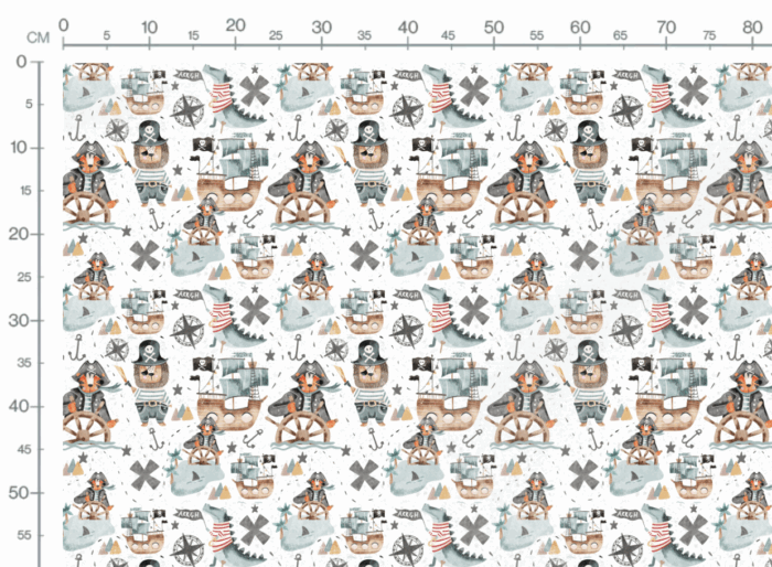 Tissu Imprimé Animaux Pirates, 7 tissus au choix – Image 3