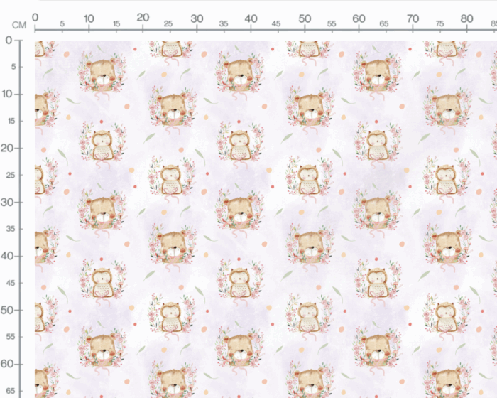 Tissu Imprimé Chouette et Ours Adorables, 10 tissus au choix – Image 2