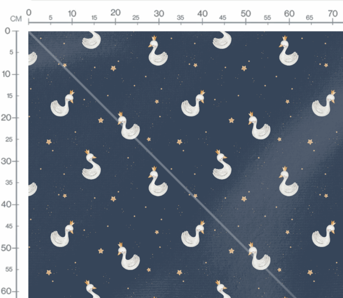 Tissu Imprimé Cygne Princesse Étoiles Bleu, 7 tissus au choix – Image 3