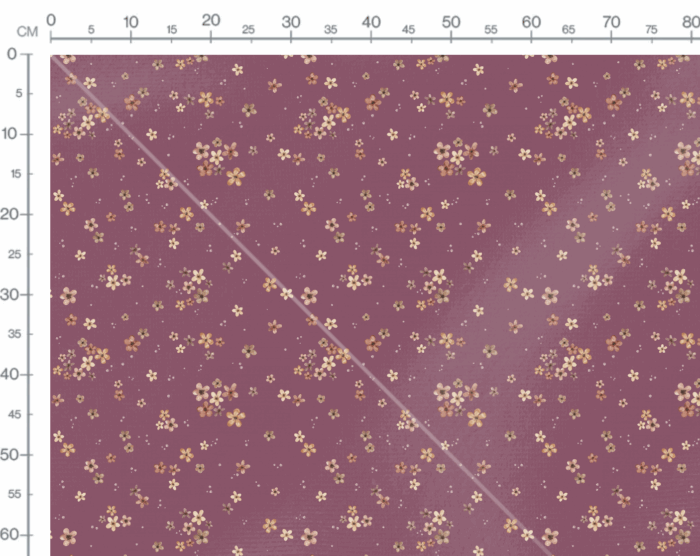 Tissu Imprimé Fleurs Petite Prairie Bordeaux, 7 tissus au choix – Image 3