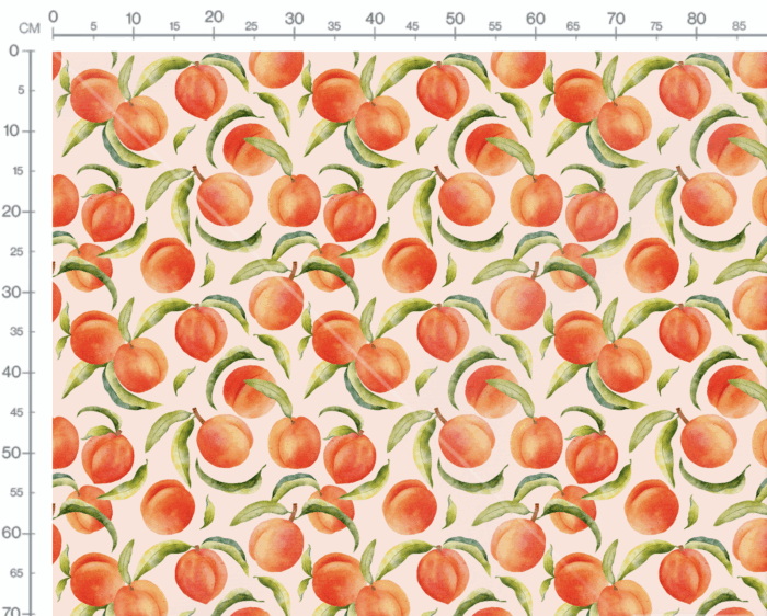 Tissu Imprimé Fruits Abricot Grand Rose, 7 tissus au choix – Image 3