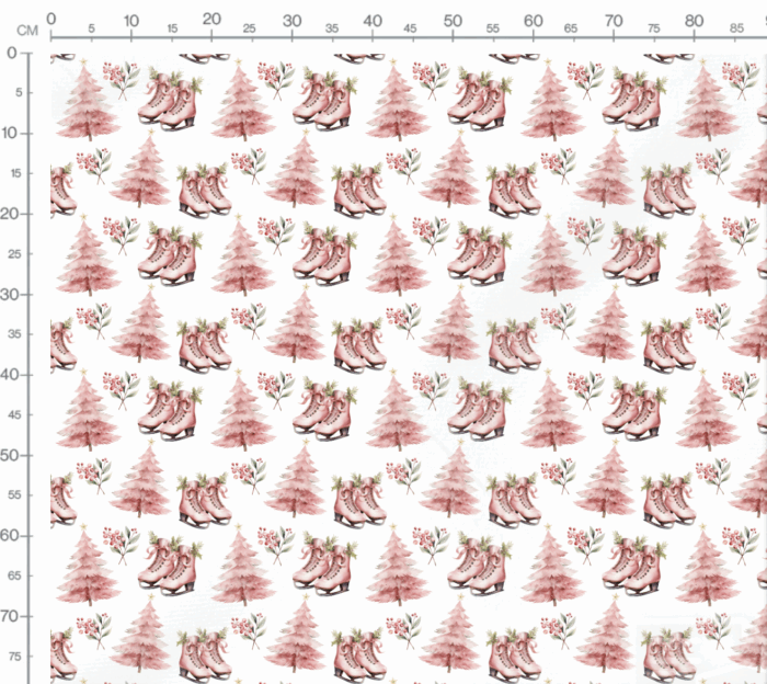 Tissu Exclusif Noel Rose Patins à Glace, 7 tissus au choix – Image 2