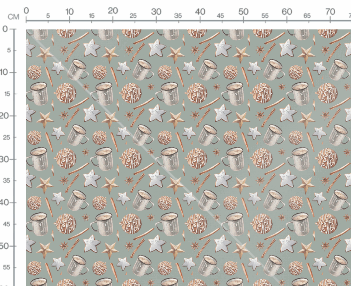 Tissu Imprimé Noel Gourmandises, 7 tissus au choix – Image 3