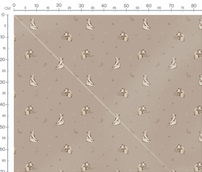 Tissu Imprimé Ourson Adorable Brindilles Beige, 11 tissus au choix – Image 3
