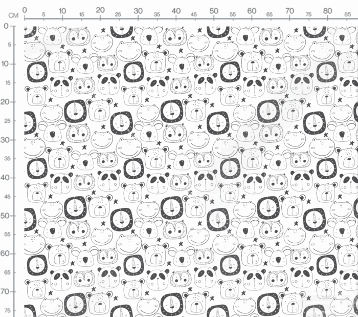 Tissu Imprimé Animaux Mignons A Colorier, 7 tissus au choix – Image 3