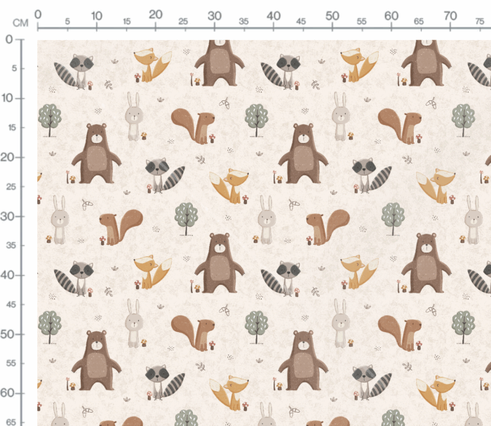 Tissu Imprimé Animaux de la Forêt, 10 tissus au choix – Image 2