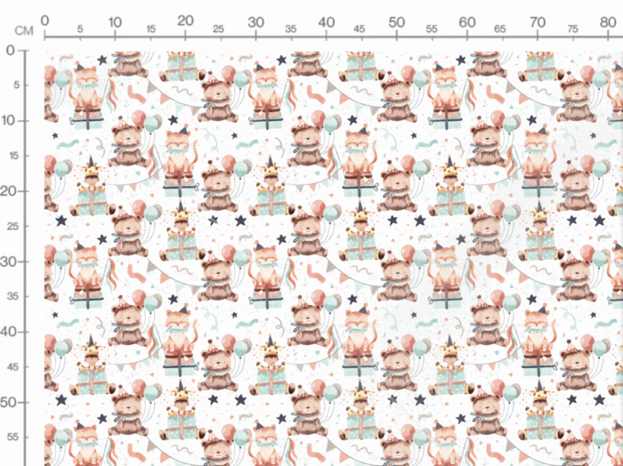 Tissu Imprimé Animaux Fête Anniversaire, 7 tissus au choix – Image 3