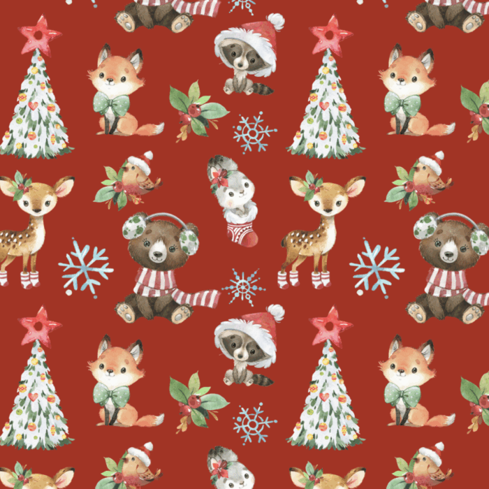 Serviette de table Enfant Noel Animaux de la Foret – Image 3