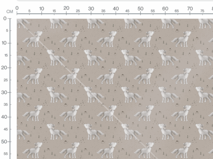 Tissu Imprimé Animaux Loup Mignon, 10 tissus au choix – Image 2