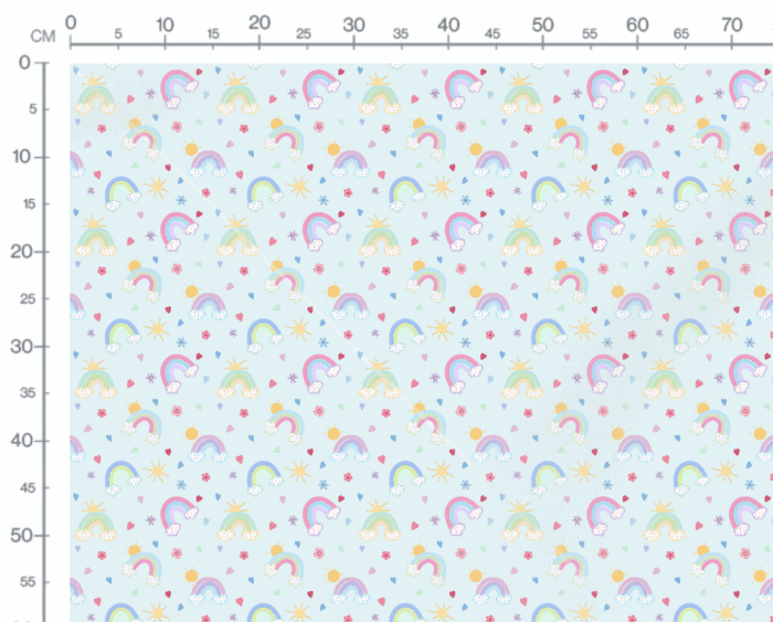 Tissu Imprimé Arc-en-ciel Magique Bleu, 7 tissus au choix – Image 3