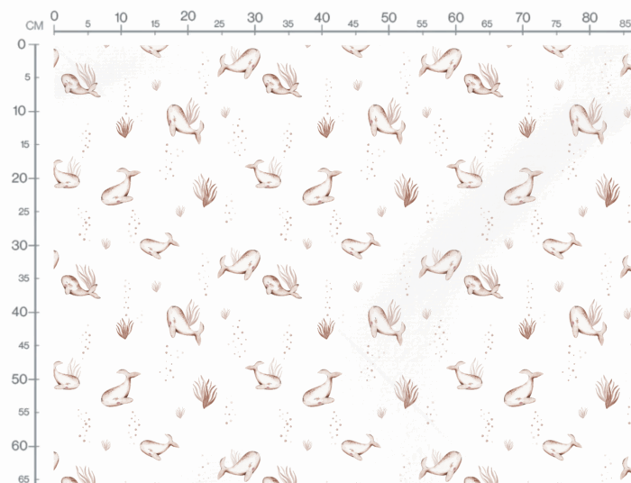 Tissu Imprimé Bébé Baleine Adorable, 7 tissus au choix – Image 3