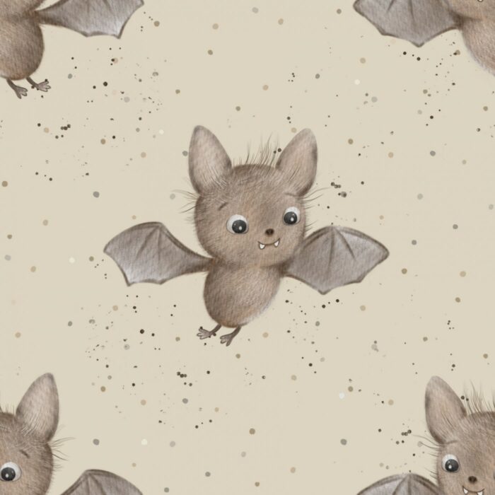 Tissu Imprimé Bébé Chauve Souris, 7 tissus au choix
