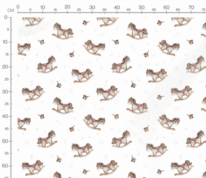 Tissu Imprimé Bébé Jouets Blanc, 7 tissus au choix – Image 3