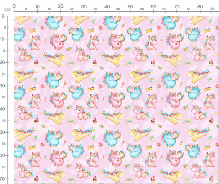 Tissu Imprimé Bébé Licorne Rose, 11 tissus au choix – Image 3