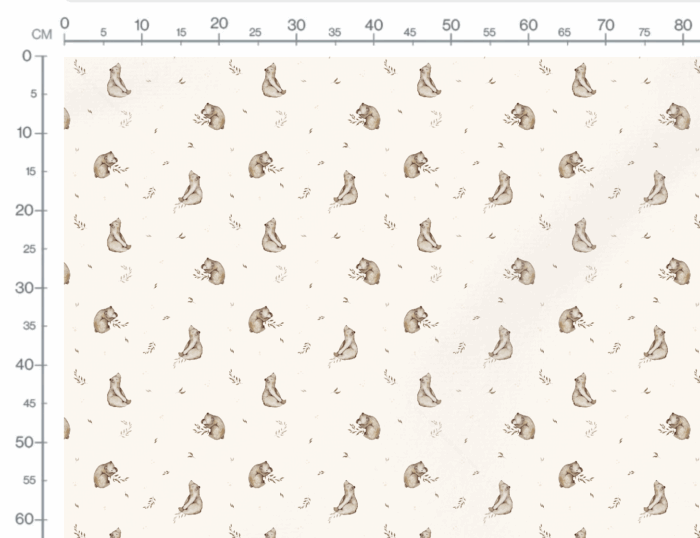 Tissu Imprimé Bébé Petit Ours Beige, 7 tissus au choix – Image 2