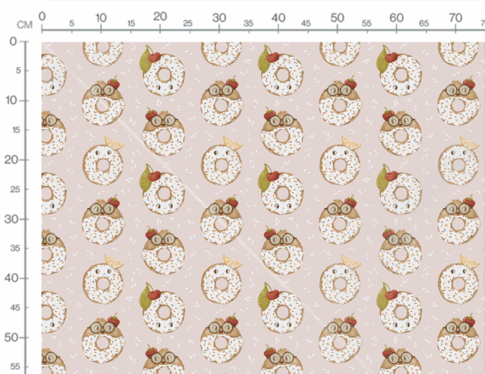 Tissu Imprimé Beignets Mignons Rose, 10 tissus au choix – Image 3