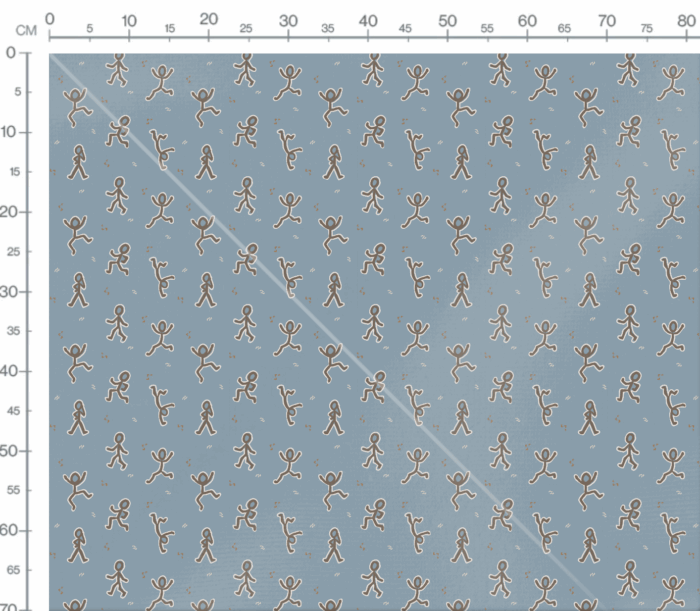 Tissu Imprimé Bonhomme Bleu, 7 tissus au choix – Image 3