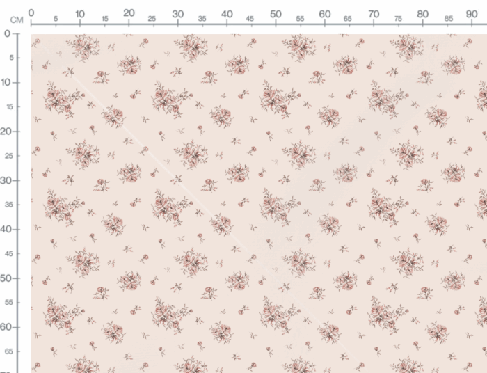 Tissu Imprimé Bouquets Roses Blush, 7 tissus au choix – Image 2