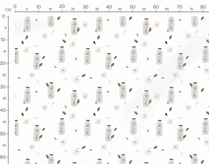 Tissu Imprimé Bouteille de Lait Fleurs, 7 tissus au choix – Image 2