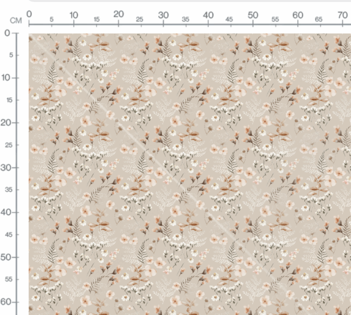 Tissu Imprimé Champs de Fleurs Beige, 7 tissus au choix – Image 2