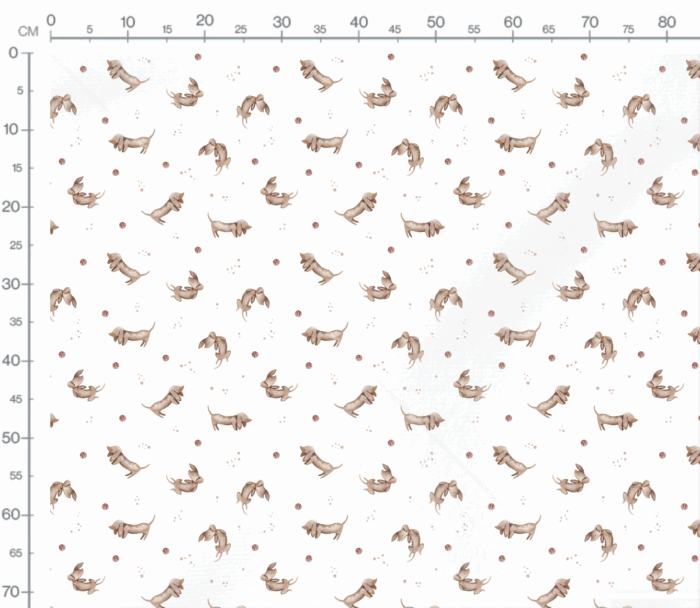 Tissu Imprimé Chiots Mignons Blanc, 7 tissus au choix – Image 3