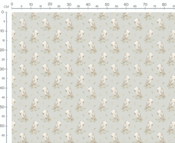Tissu Imprimé Chouette Adorable Vert, 7 tissus au choix – Image 3
