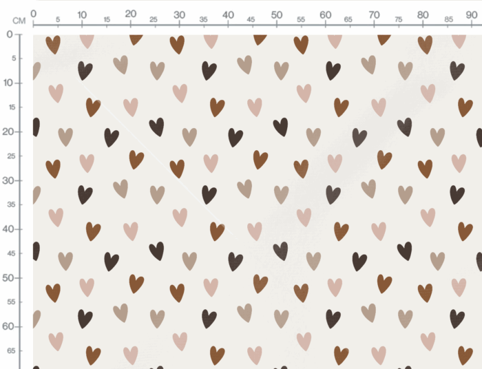 Tissu Imprimé Coeurs Pastel Grands, 11 tissus au choix – Image 2