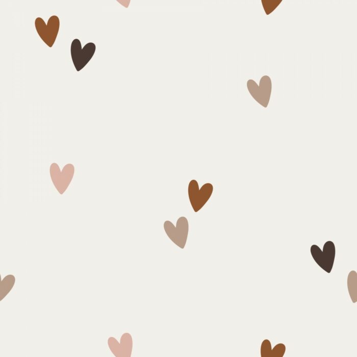 Tissu Imprimé Coeurs Pastel Petites, 7 tissus au choix