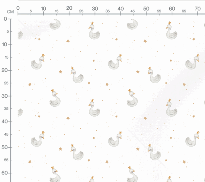 Tissu Imprimé Cygne Princesse Étoiles Blanc, 7 tissus au choix – Image 3