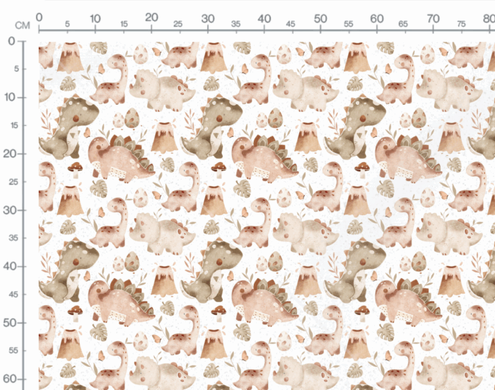 Tissu Imprimé Dino Mignons, 10 tissus au choix – Image 2