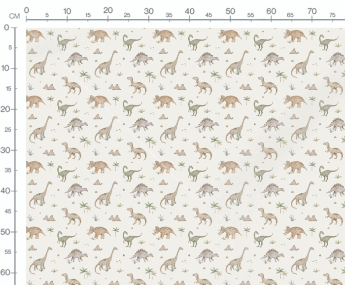 Tissu Imprimé Dinosaures Pastel, 7 tissus au choix – Image 3