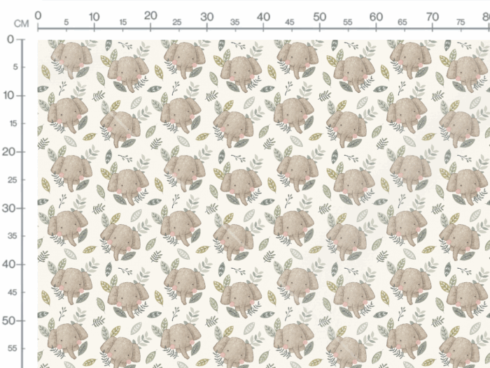 Tissu Imprimé Éléphants Mignons Safari, 7 tissus au choix – Image 3
