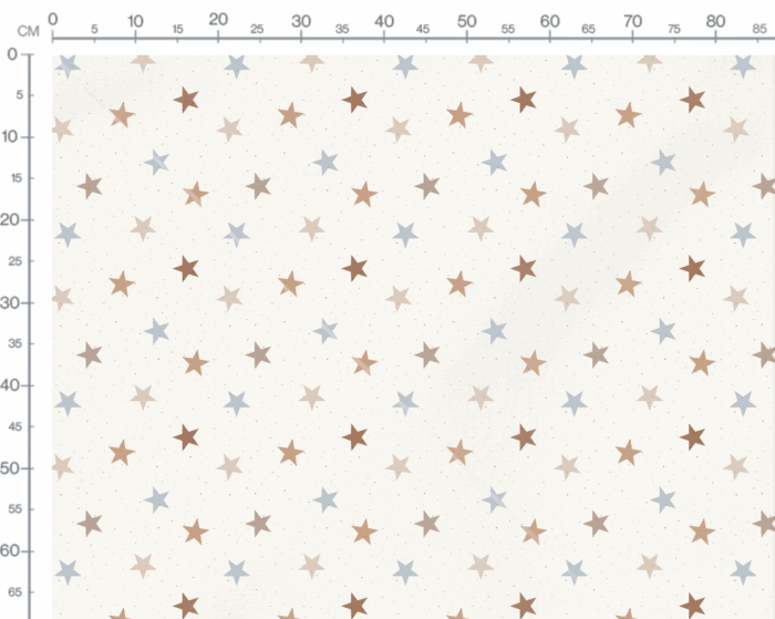 Tissu Imprimé Étoiles Marron Bleu Pastel, 7 tissus au choix – Image 3