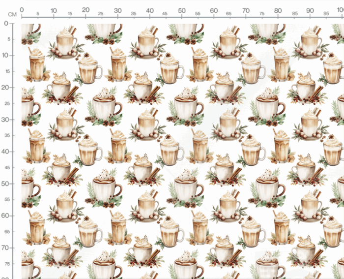 Tissu Imprimé Exclusif Noel Café Gourmand, 11 tissus au choix – Image 3